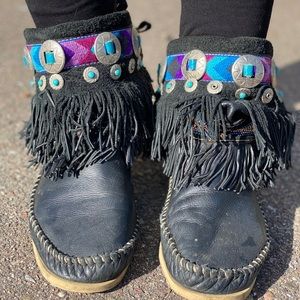 Real handmade leather moccasins